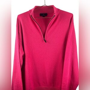 Alashan Vibrant Pink Cashmere quarter zip Sweater